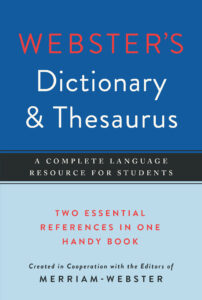Websters Dictionary Thesaurus book cover